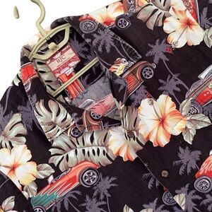 Vintage RJC Hawaiian Aloha Camp Shirt Classic Hot Rod Cars Men’s 2XL